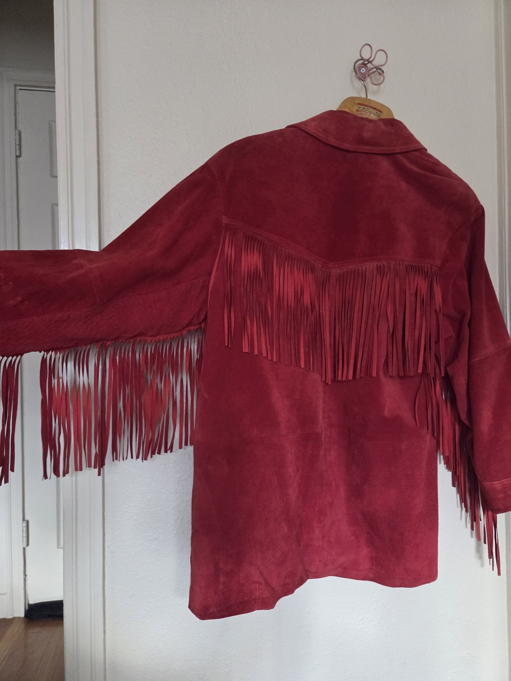 Red Suede Fringe Jacket - Picture 2 of 5